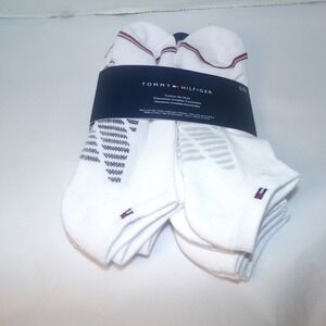 Tommy Hilfiger Mens 6 Pack Cushion No Show Socks White Athletic Casual O/S